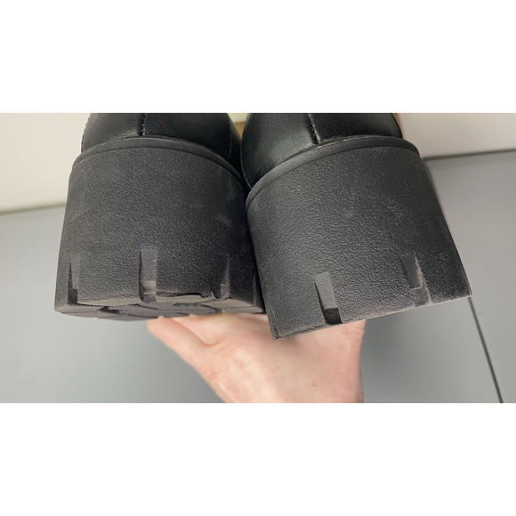 Steve Madden Y2K Chunky Loafers Chainlink Platform Lug Sole Heel Dark Goth Sz 10 - Picture 6 of 12